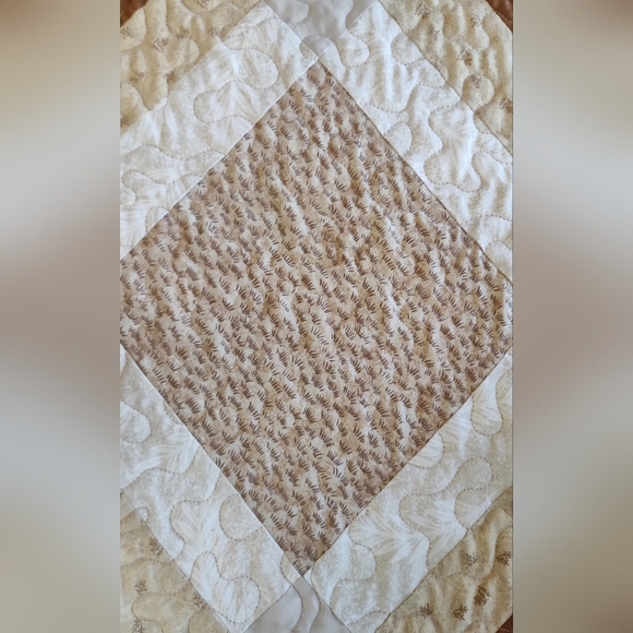 Golden Ember! NEW HANDMADE Quilted Table Runner -  12" X 46" - Picture 6 of 10